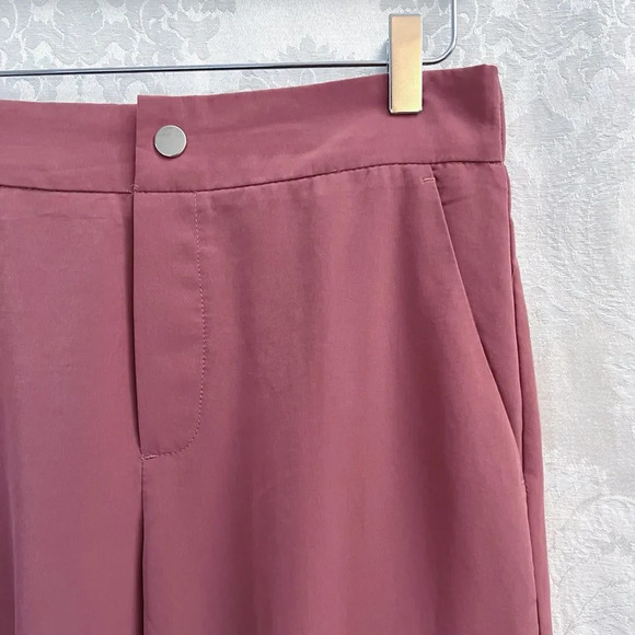 Zara Women’s Pull-On Cargo Pants In Dusty Rose Color Size M GUC Elastic Waist - Picture 3 of 8
